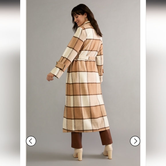 NWT Francesca’s Long Plaid Coat - Picture 4 of 5